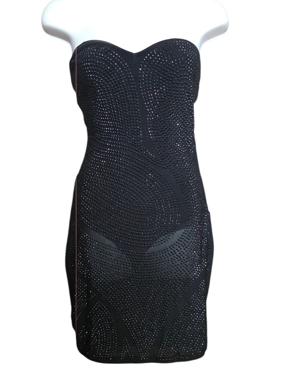 Widsor Strapless Black Embellished Bodycon Dress V2